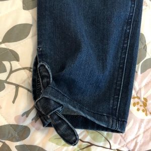 Awesomely Adorable tie accent jeans